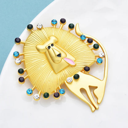 Broche Lion Vintage · Cristal