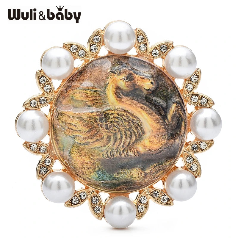 Broche Cheval · Perles