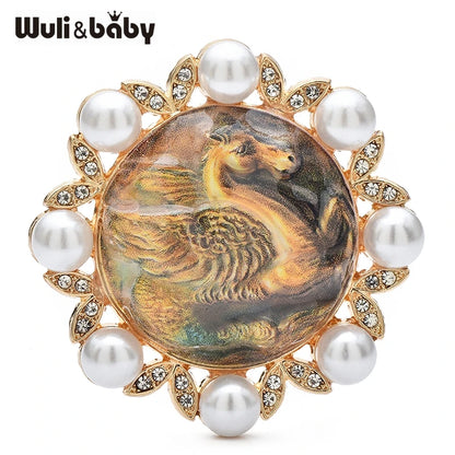 Broche Cheval · Perles