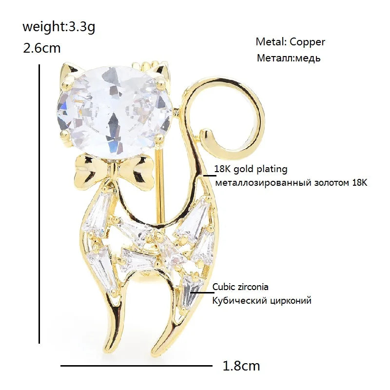 Broche Chat · Cristal