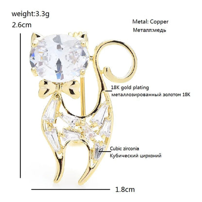 Broche Chat · Cristal