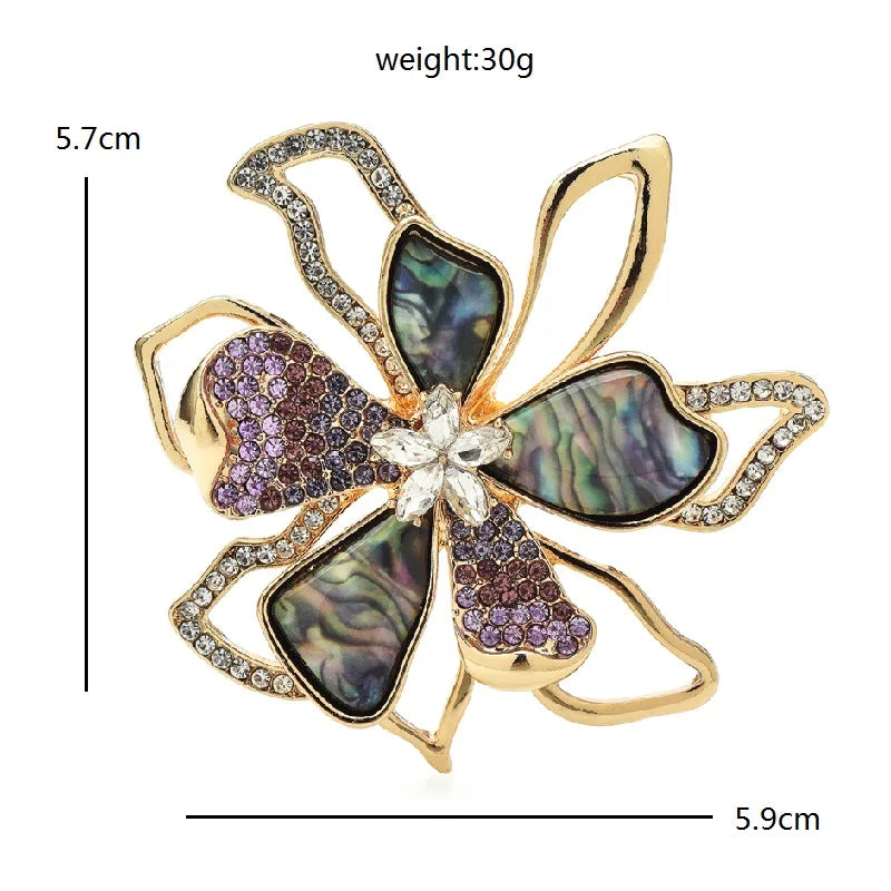 Broche Fleur · Cristal
