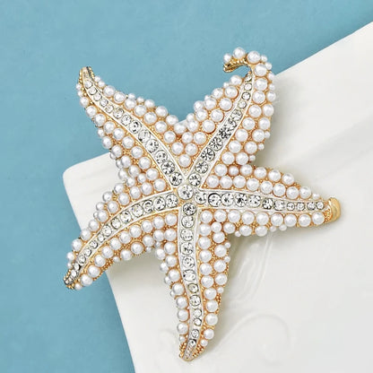 Broche Étoile de Mer · Perles & Cristal