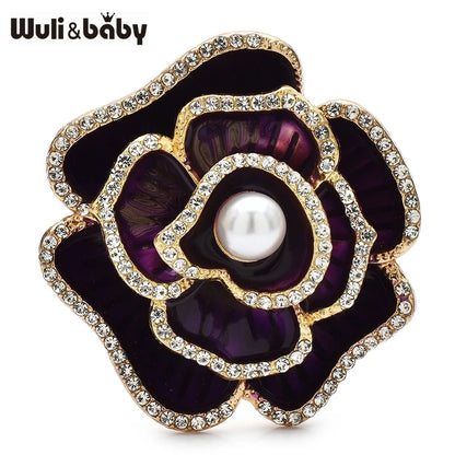 Broche Camélia · Émail