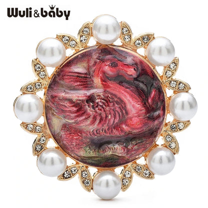 Broche Cheval · Perles