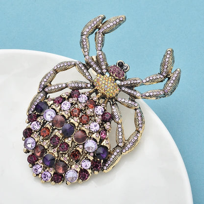 Broche Araignée Vintage · Cristal