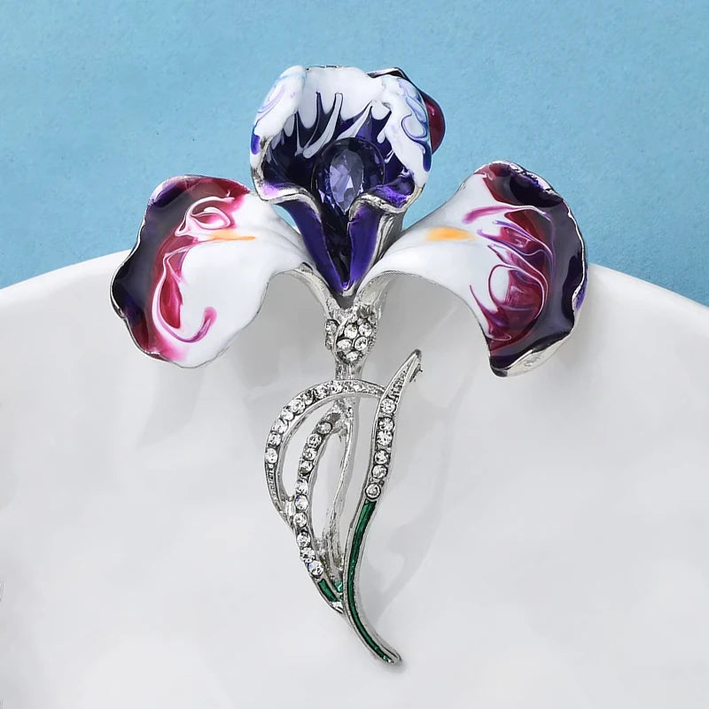 Broche Orchidée · Cristal