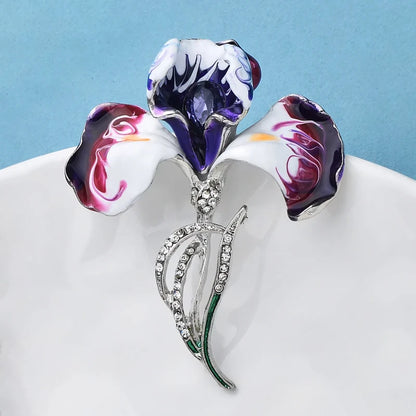 Broche Orchidée · Cristal