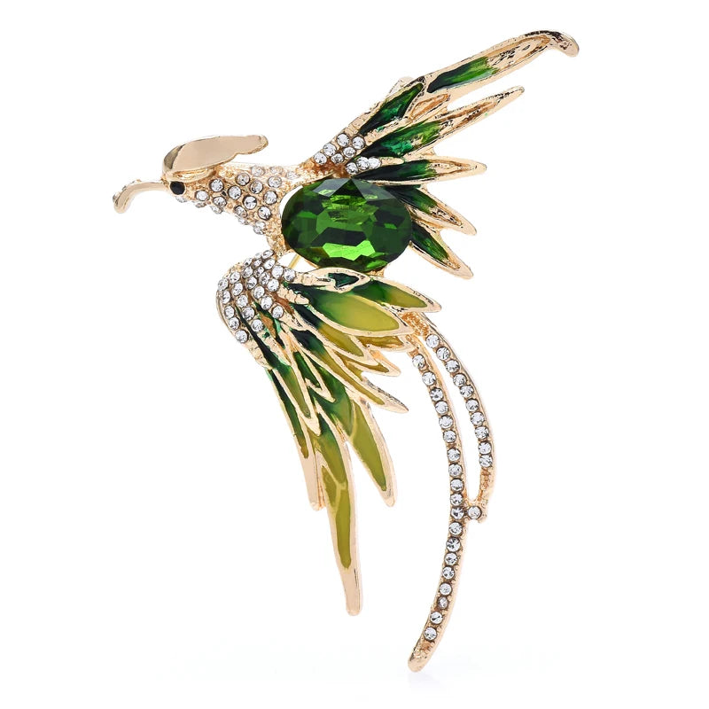 Broche Phénix · Cristal
