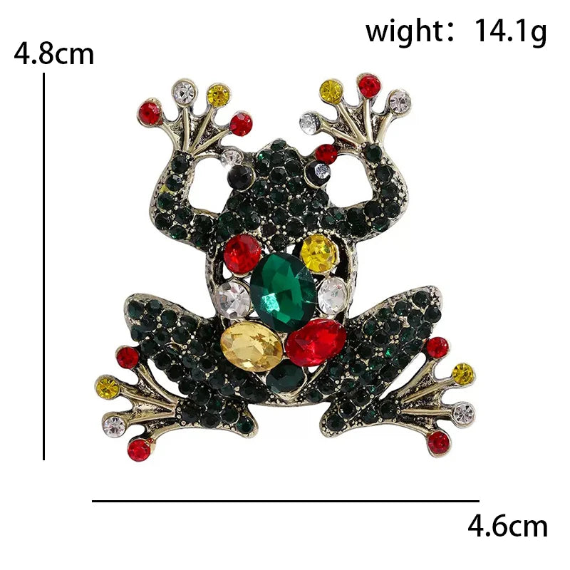 Broche Grenouille Vintage · Cristal