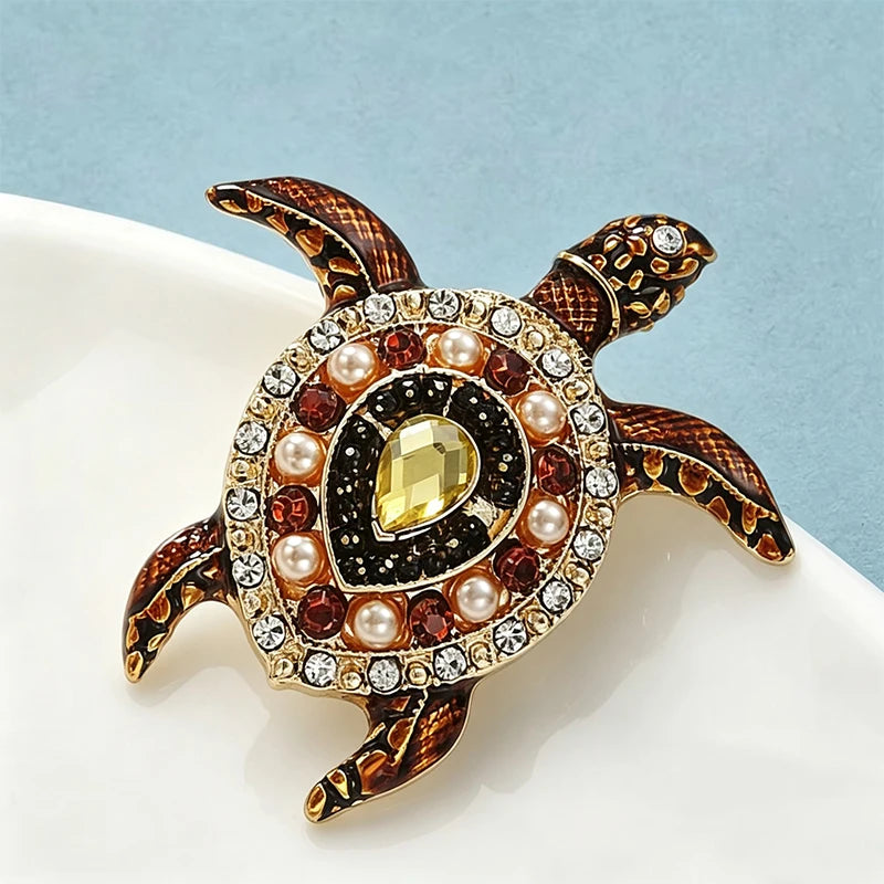 Broche Tortue · Cristal