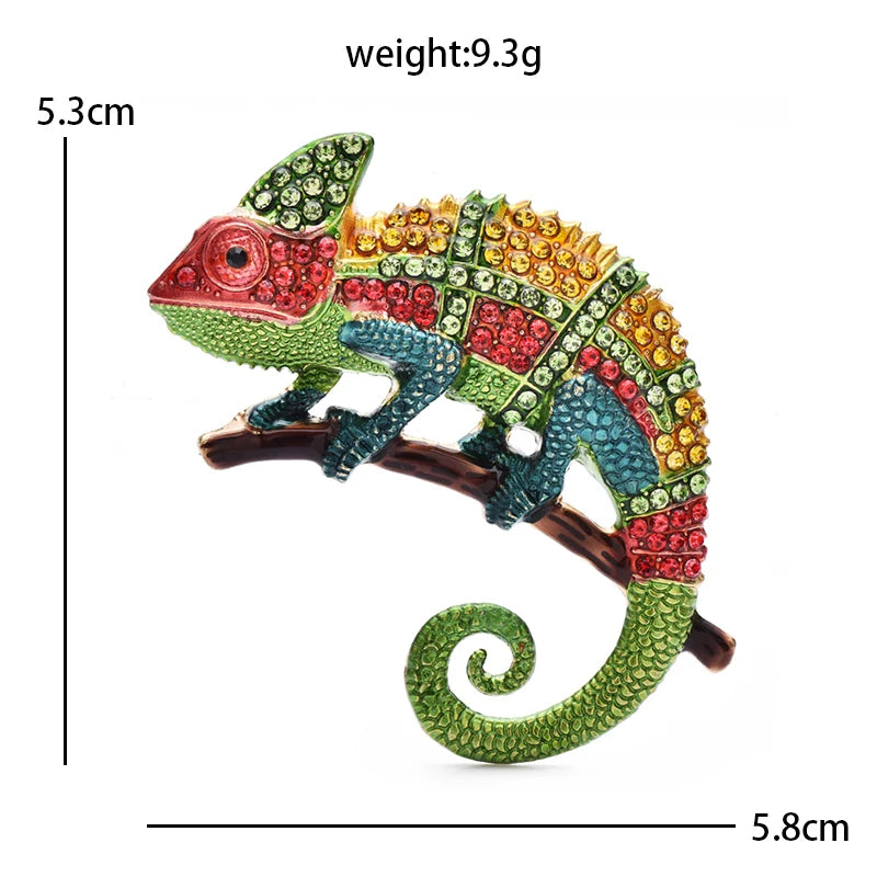 Broche Lézard · Cristal