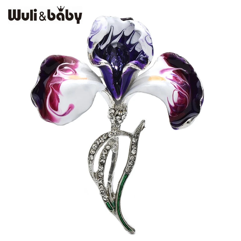 Broche Orchidée · Cristal