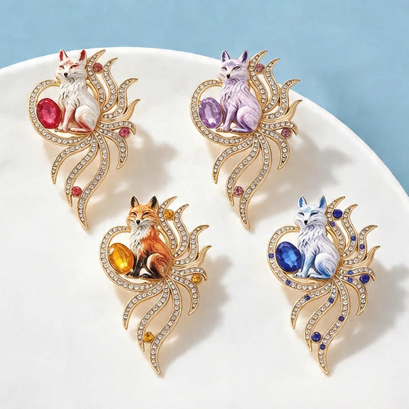Broche Renard · Cristal