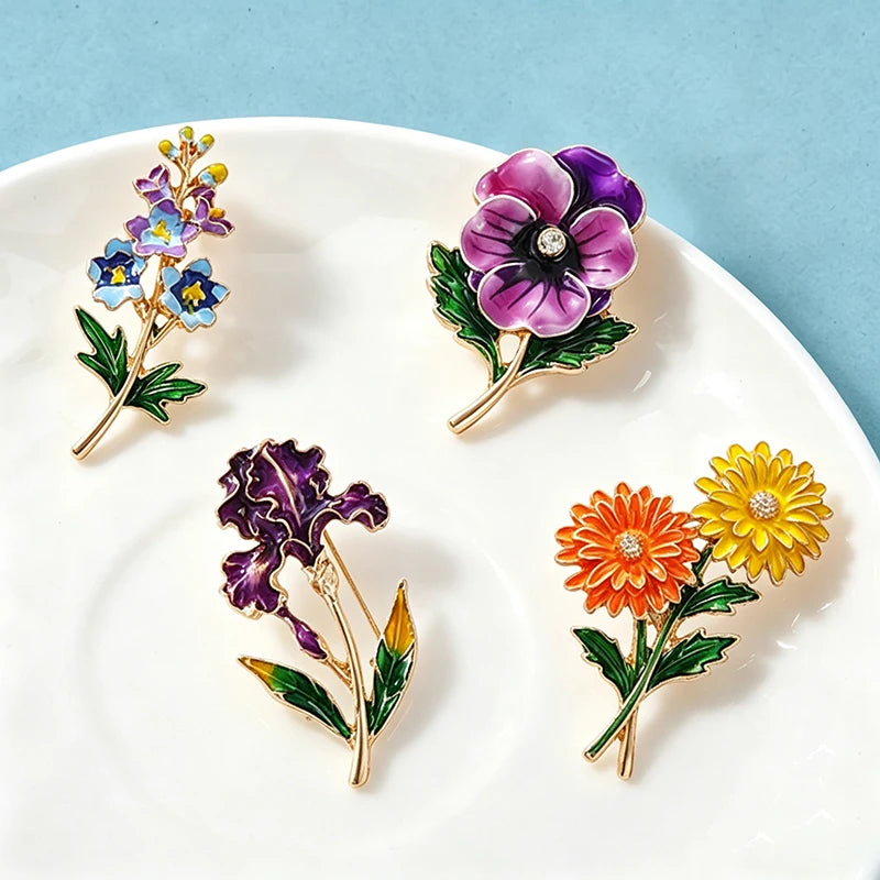 Broche Fleur · Émail