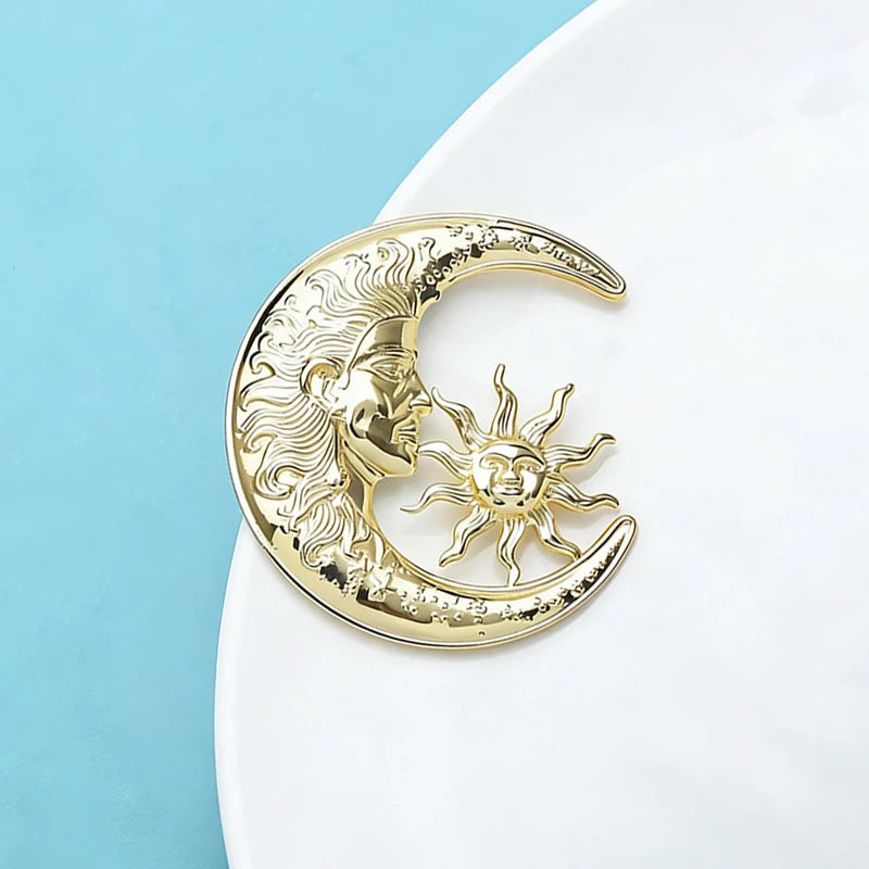 Broche Soleil & Lune · Acier