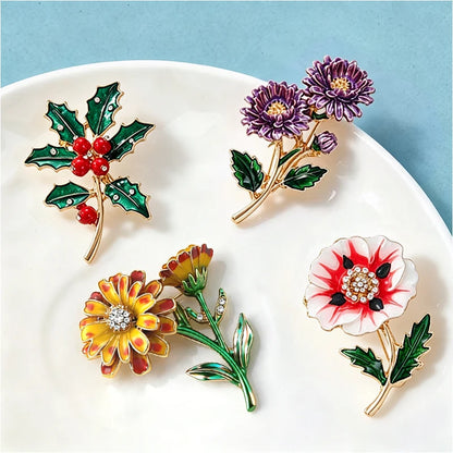 Broche Fleur · Émail
