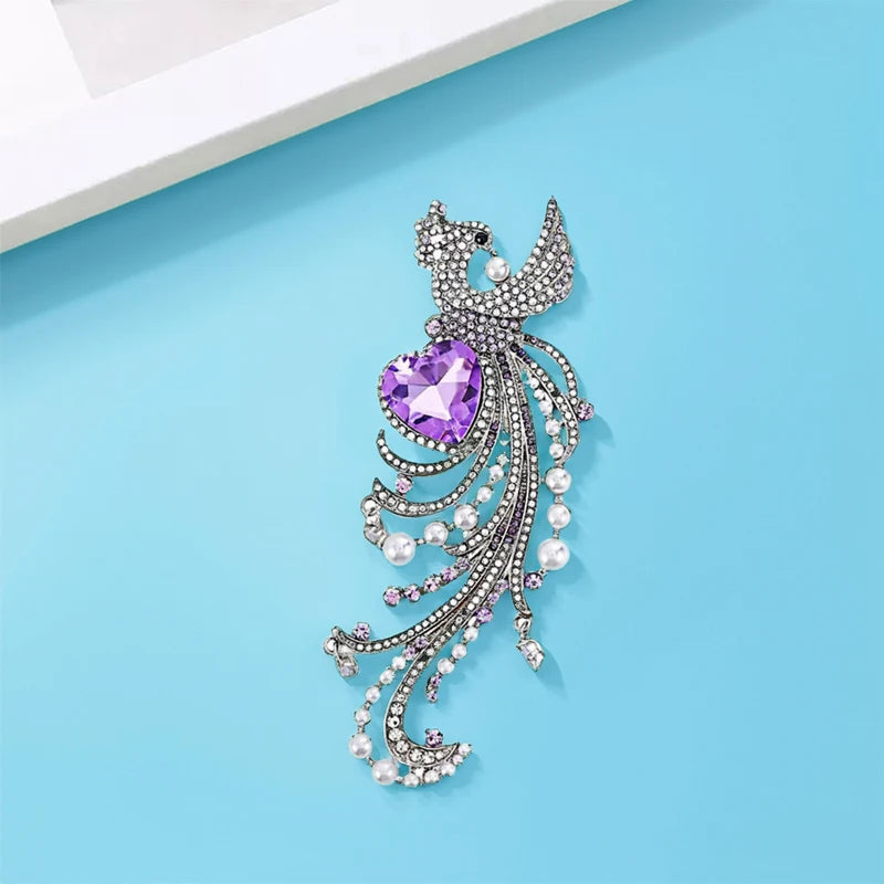 Broche Oiseau · Cristal