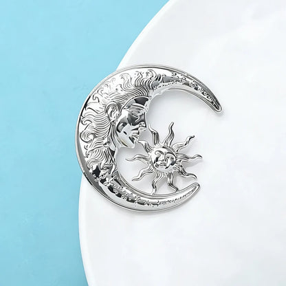 Broche Soleil & Lune · Acier
