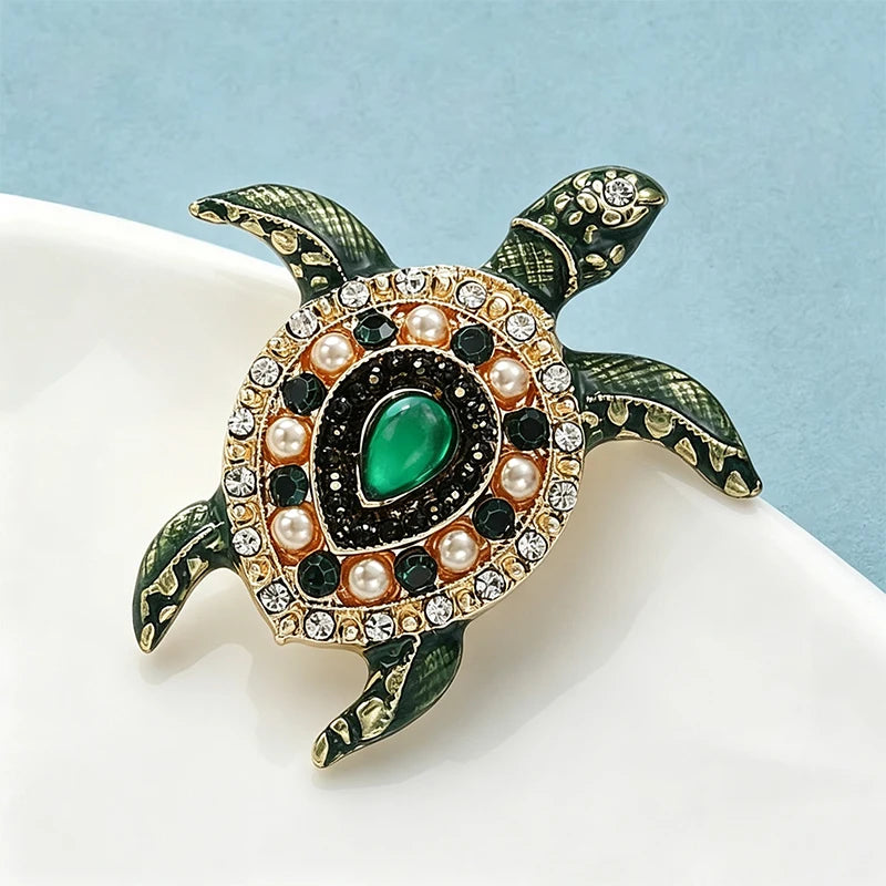 Broche Tortue · Cristal