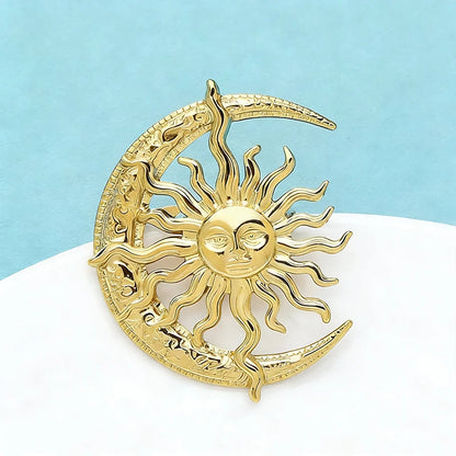 Broche Soleil & Lune · Acier