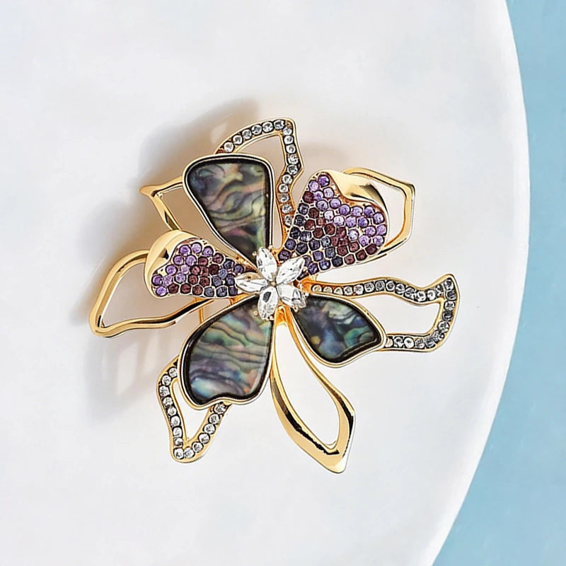 Broche Fleur · Cristal