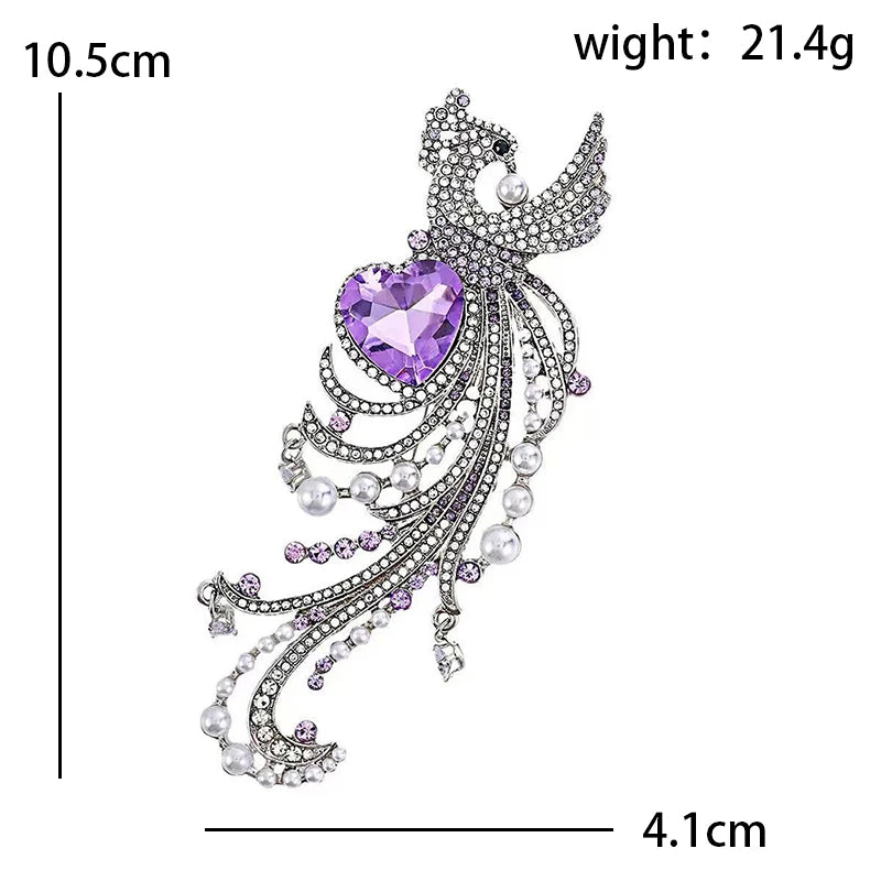 Broche Oiseau · Cristal