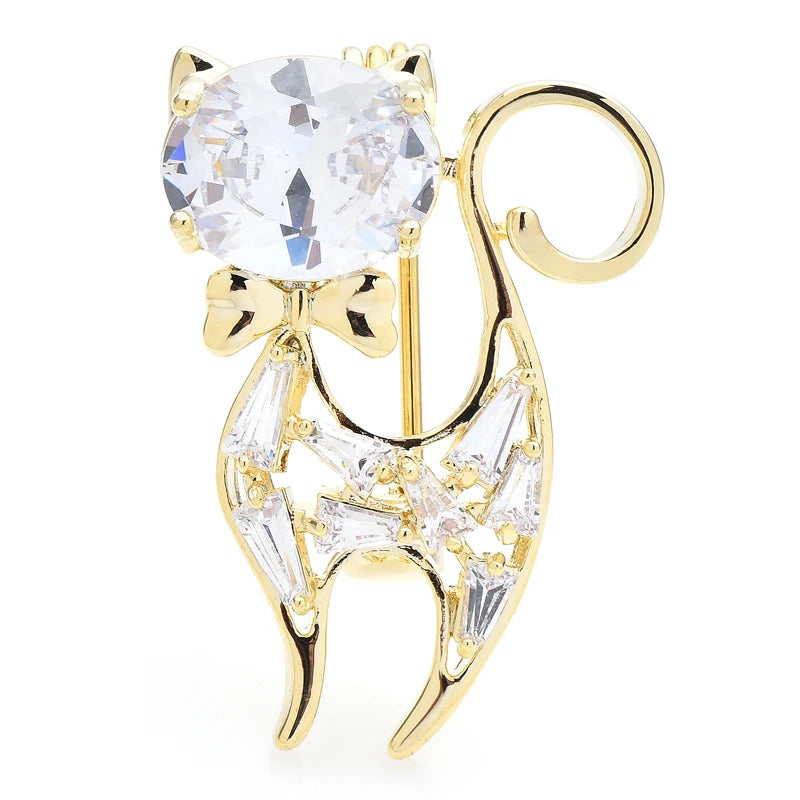 Broche Chat · Cristal