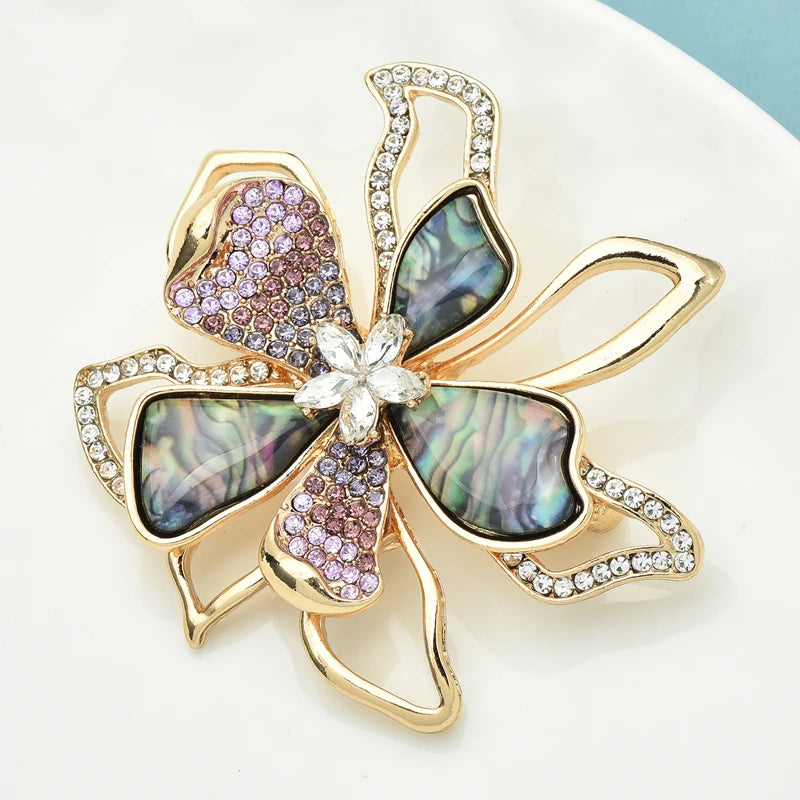 Broche Fleur · Cristal
