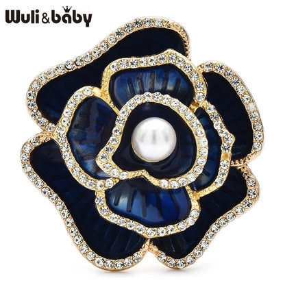 Broche Camélia · Émail