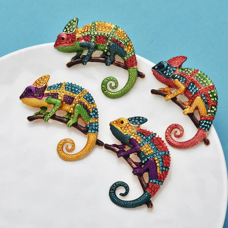 Broche Lézard · Cristal