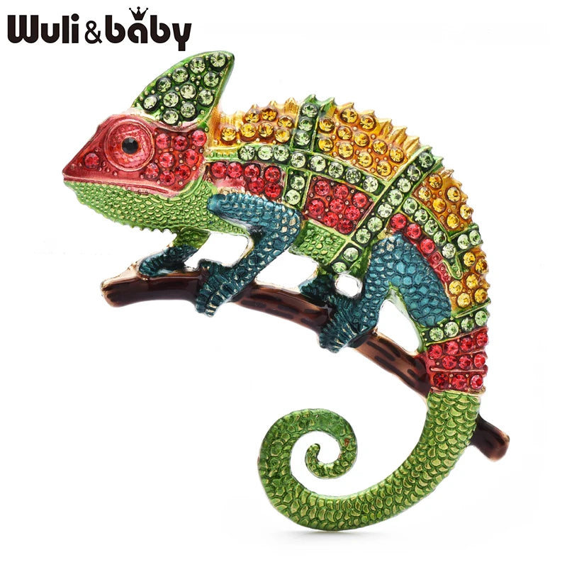 Broche Lézard · Cristal