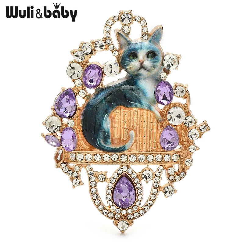 Broche Chat Vintage · Cristal