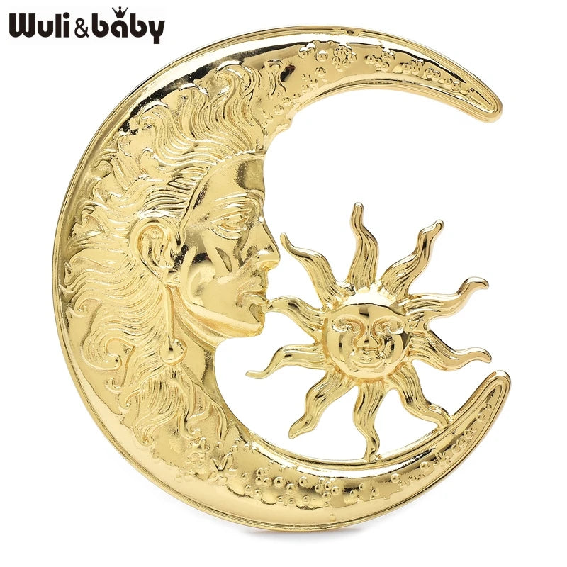 Broche Soleil & Lune · Acier