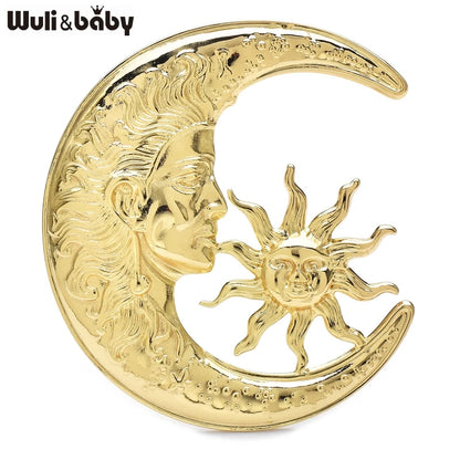 Broche Soleil & Lune · Acier
