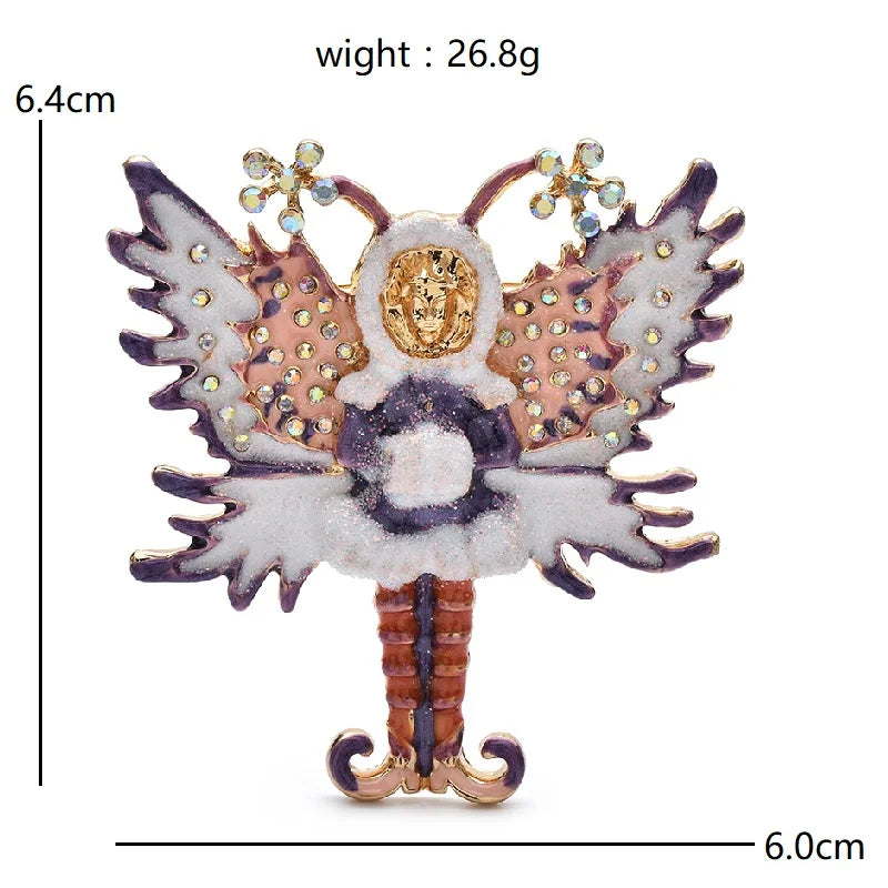 Broche Ange Vintage · Émail