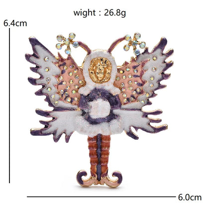Broche Ange Vintage · Émail