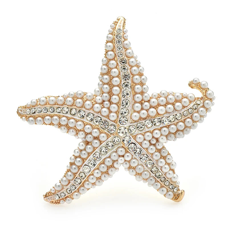 Broche Étoile de Mer · Perles & Cristal