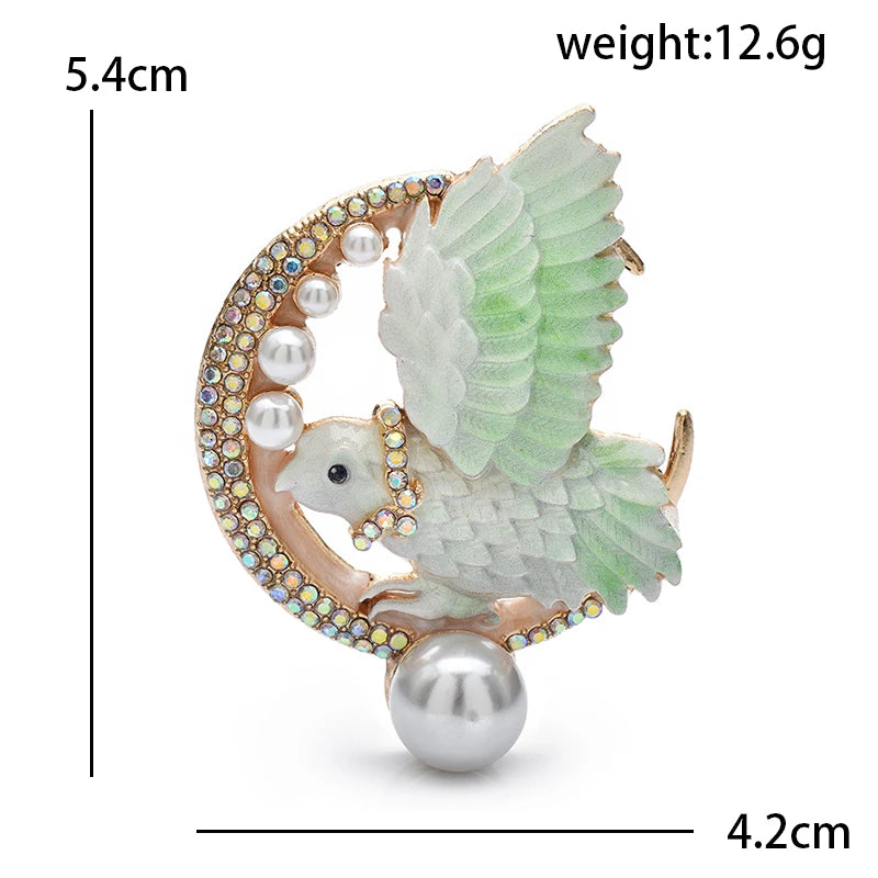Broche Oiseau · Émail