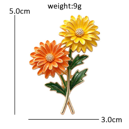 Broche Fleur · Émail