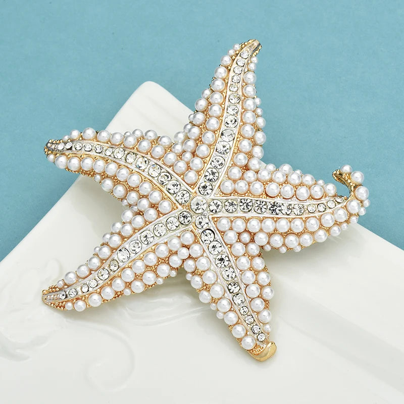 Broche Étoile de Mer · Perles & Cristal