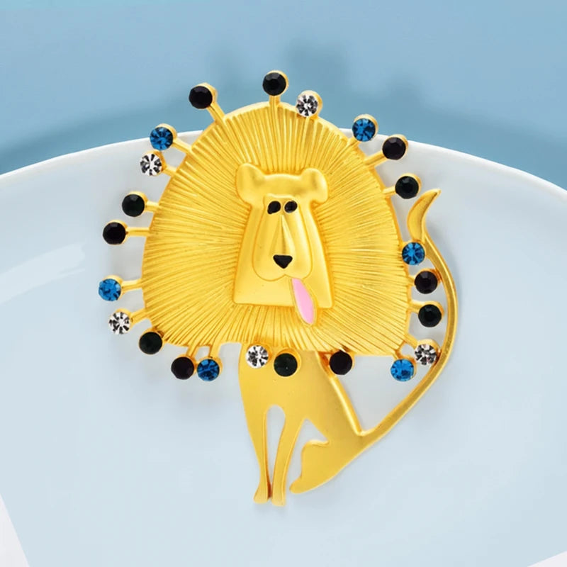 Broche Lion Vintage · Cristal