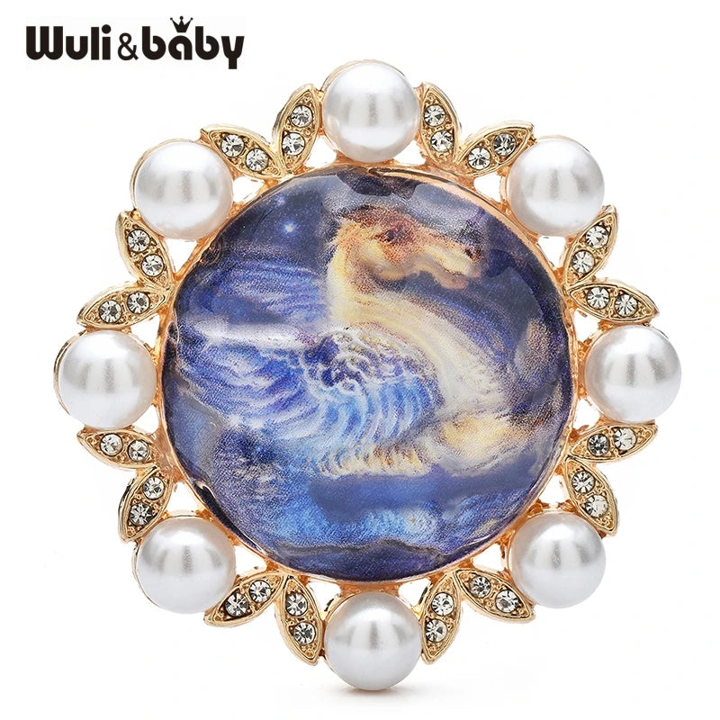 Broche Cheval · Perles