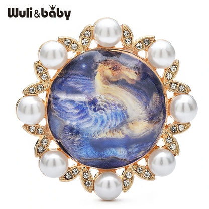 Broche Cheval · Perles