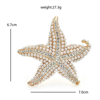 Broche Étoile de Mer · Perles & Cristal