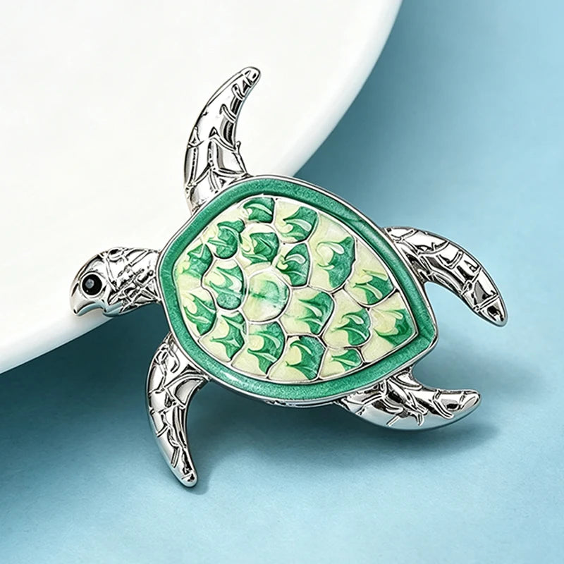 Broche Tortue · Émail