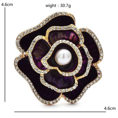 Broche Camélia · Émail