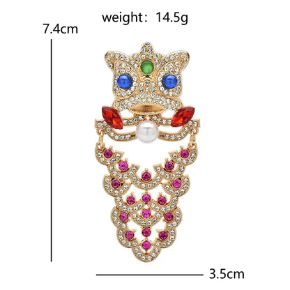 Broche Lion · Cristal