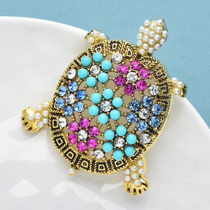 Broche Tortue Vintage · Cristal