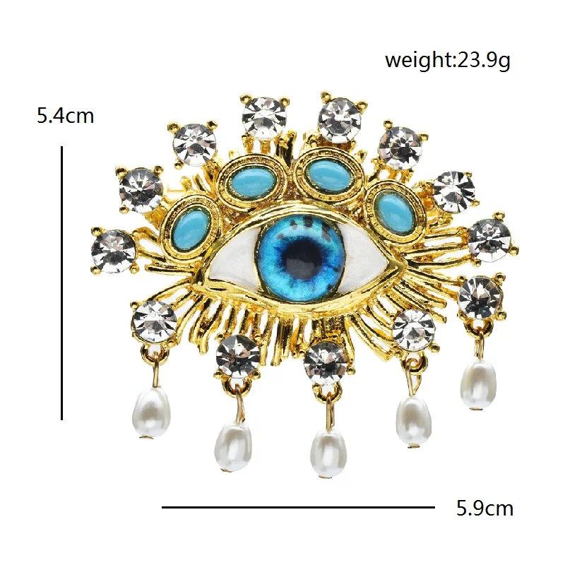 Broche Œil · Perles & Cristal